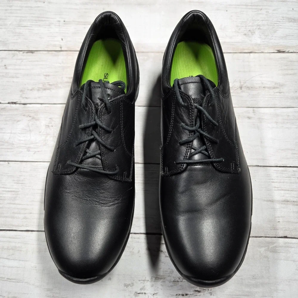 Chung Shi SDH 0902 Walking Shoes Mens 10 Black Leather Non Original Insoles
